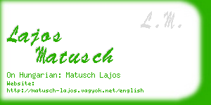 lajos matusch business card